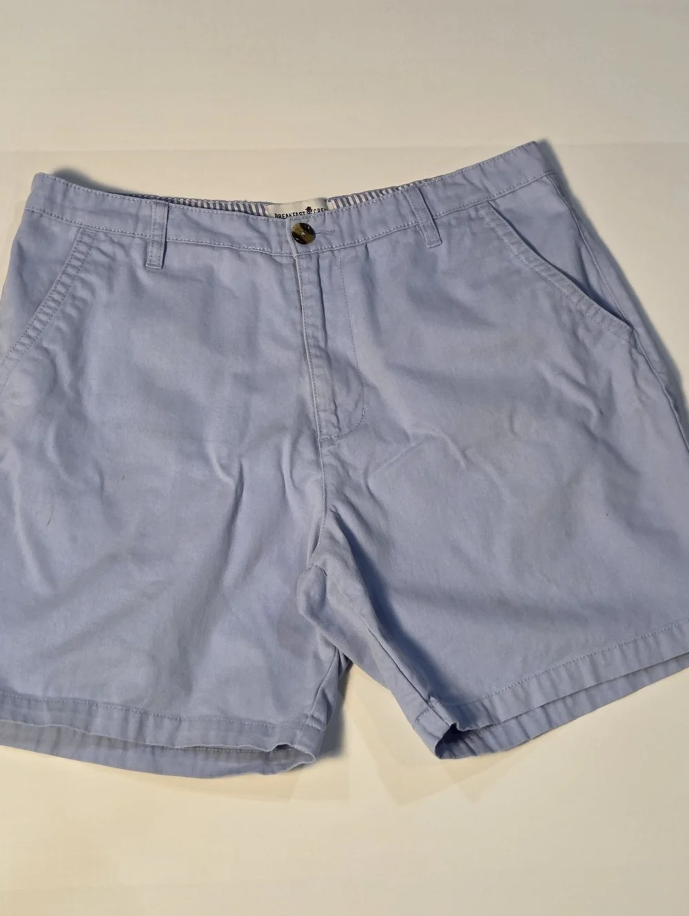 Men's Chino Shorts Flat Front Workwear Preppy Golf Outdoor Blue Gray Size 34